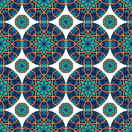 Ethnic floral seamless pattern. Abstract ornamental patternのイラスト素材