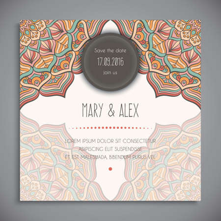 Business card. Vintage decorative elements. Hand drawn backgroundのイラスト素材