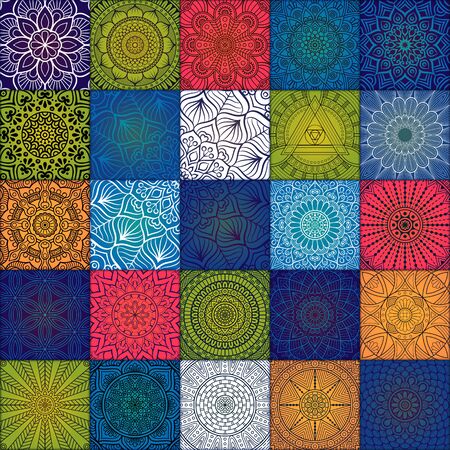 Ethnic floral seamless pattern. Abstract ornamental patternのイラスト素材