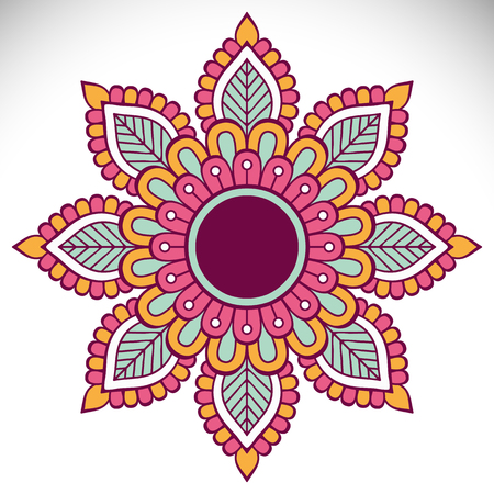 Ornament beautiful card with mandala. Geometric circle element made in vectorのイラスト素材