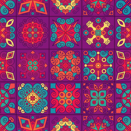 Ethnic floral seamless pattern. Abstract ornamental patternのイラスト素材