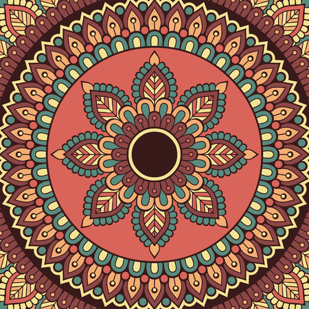 Ornament beautiful card with mandala. Geometric circle element made in vectorのイラスト素材