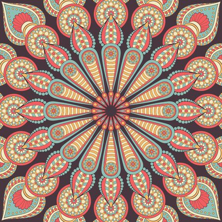 Ornament beautiful card with mandala. Geometric circle element made in vectorのイラスト素材