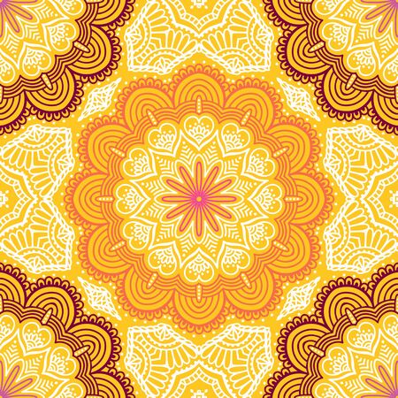 Ethnic floral seamless pattern. Abstract ornamental patternのイラスト素材