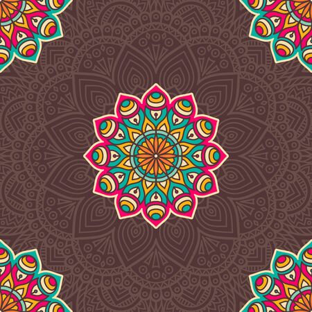 Ethnic floral seamless pattern. Abstract ornamental patternのイラスト素材