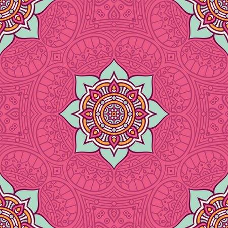 Ethnic floral seamless pattern. Abstract ornamental pattern