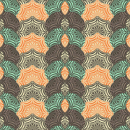 Ethnic floral seamless pattern. Abstract ornamental patternのイラスト素材