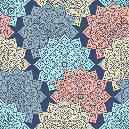 Ethnic floral seamless pattern. Abstract ornamental patternのイラスト素材
