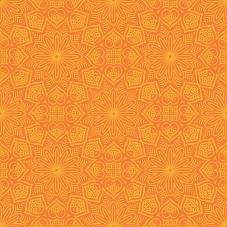 Ethnic floral seamless pattern. Abstract ornamental patternのイラスト素材
