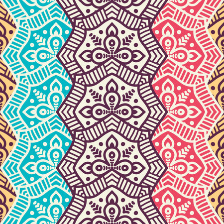 Ethnic floral seamless pattern. Abstract ornamental pattern