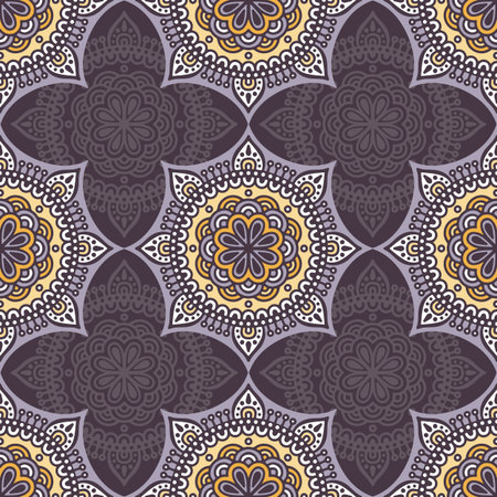 Ethnic floral seamless pattern. Abstract ornamental pattern