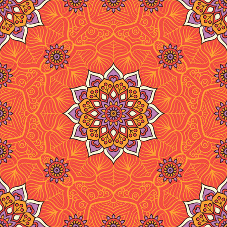 Ethnic floral seamless pattern. Abstract ornamental pattern