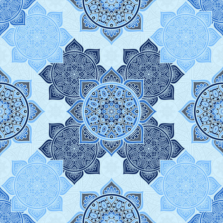 Ethnic floral seamless pattern. Abstract ornamental pattern