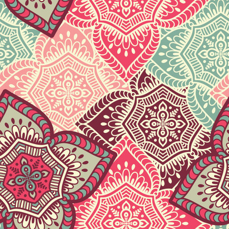 Ethnic floral seamless pattern. Abstract ornamental pattern