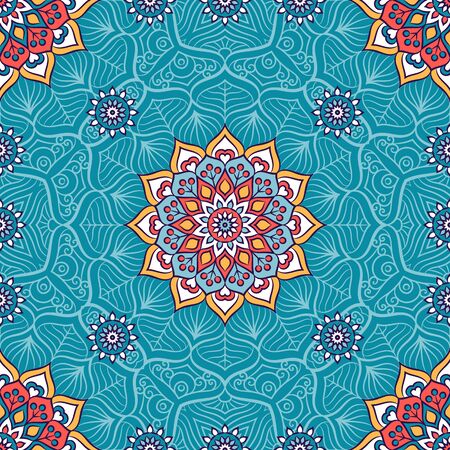 Ethnic floral seamless pattern. Abstract ornamental patternのイラスト素材