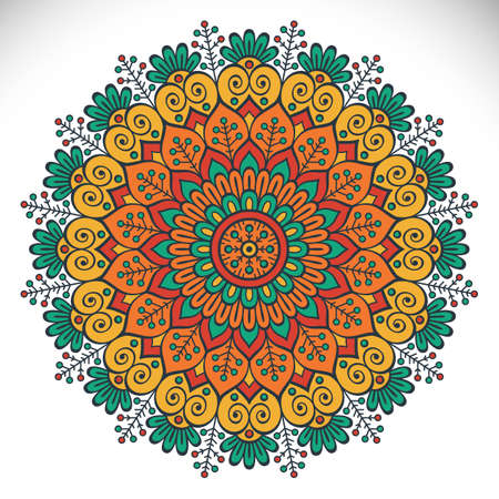 Ornament beautiful card with mandala. Geometric circle element made in vectorのイラスト素材