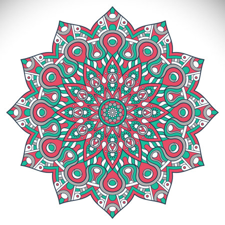 Ornament beautiful card with mandala. Geometric circle element made in vectorのイラスト素材
