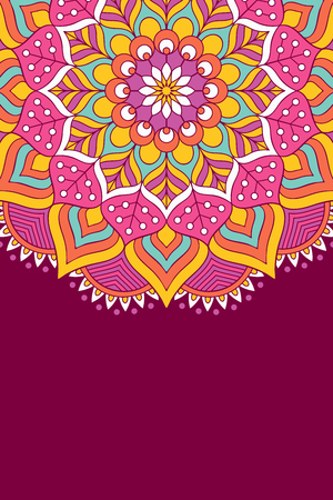 Mandala background. Vintage decorative elements in ethnic styleのイラスト素材