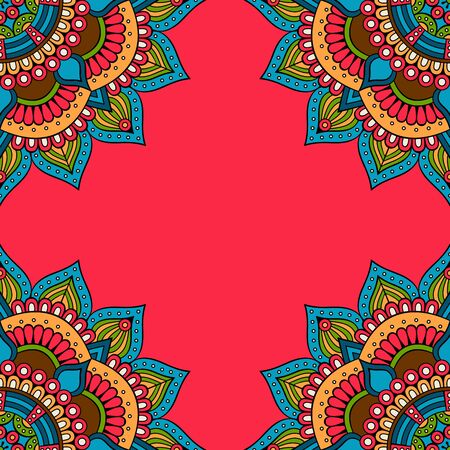 Ethnic floral seamless pattern. Abstract ornamental patternのイラスト素材