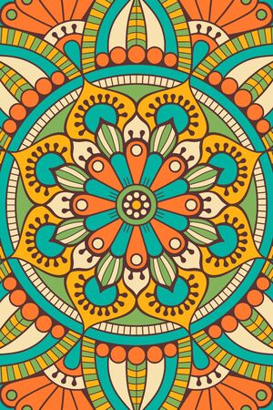 Ornament beautiful card with mandala. Geometric circle element made in vector. Coloring pageのイラスト素材