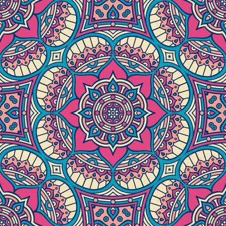 Ethnic floral seamless pattern. Abstract ornamental patternのイラスト素材