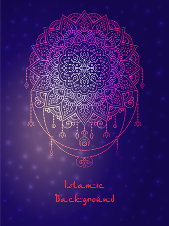 Ornament beautiful card with mandala. Geometric circle element made in vectorのイラスト素材
