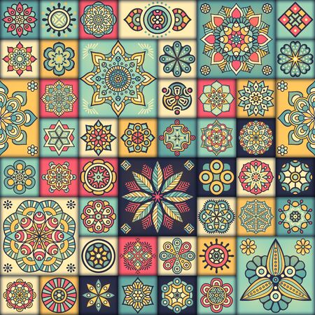 Ethnic floral seamless pattern. Abstract ornamental patternのイラスト素材