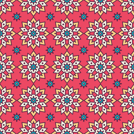 Ethnic floral seamless pattern. Abstract ornamental pattern