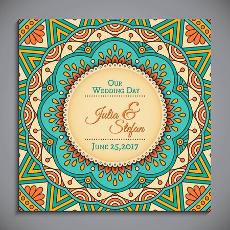 Business card. Vintage decorative elements. Hand drawn backgroundのイラスト素材