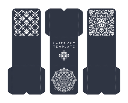 laser cut template envelope, wedding card invitationのイラスト素材