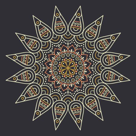 Ornament beautiful card with mandala. Geometric circle element made in vectorのイラスト素材