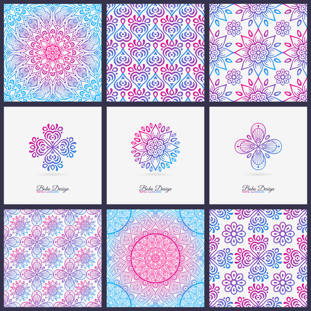 Ethnic floral seamless pattern. Abstract ornamental patternのイラスト素材