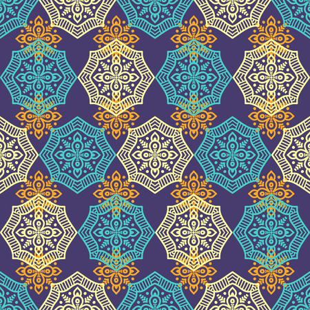 Ethnic floral seamless pattern. Abstract ornamental patternのイラスト素材