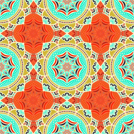 Ethnic floral seamless pattern. Abstract ornamental patternのイラスト素材