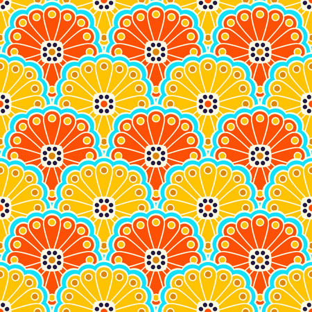 Ethnic floral seamless pattern. Abstract ornamental pattern