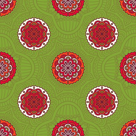 Ethnic floral seamless pattern. Abstract ornamental patternのイラスト素材