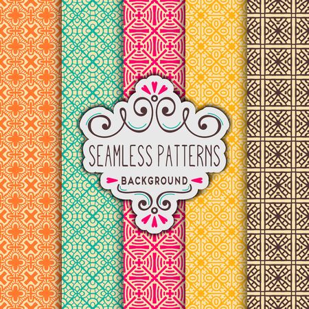 Ethnic floral background pattern. Abstract ornamental patternのイラスト素材