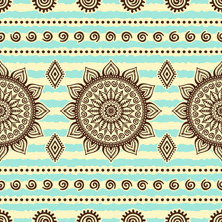 Ethnic floral seamless pattern. Abstract ornamental patternのイラスト素材