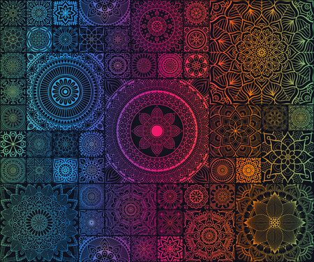 Ethnic floral seamless pattern. Abstract ornamental patternのイラスト素材