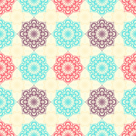 Ethnic floral seamless pattern. Abstract ornamental pattern