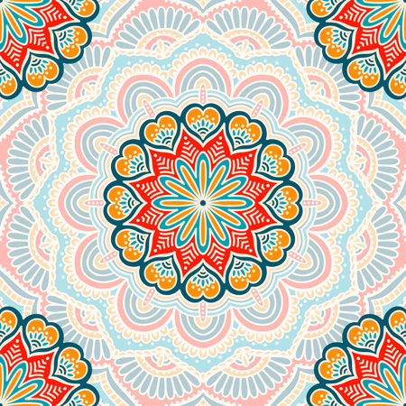 Ethnic floral seamless pattern. Abstract ornamental pattern