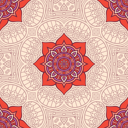 Ethnic floral seamless pattern. Abstract ornamental patternのイラスト素材