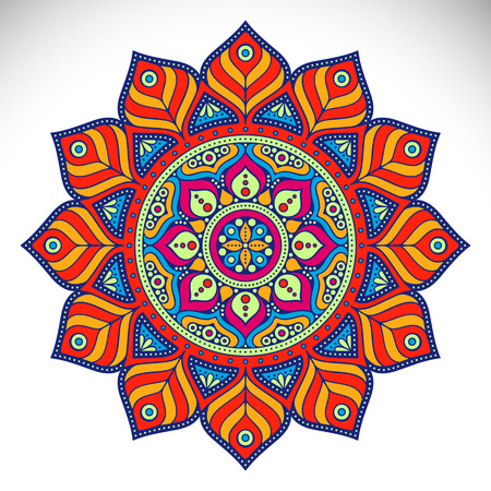 Ornament beautiful card with mandala. Geometric circle element made in vectorのイラスト素材