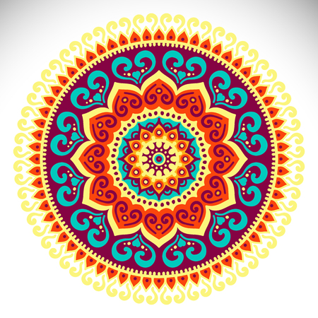 Ornament beautiful card with mandala. Geometric circle element made in vectorのイラスト素材