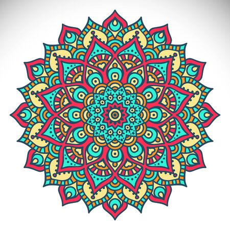 Ornament beautiful card with mandala. Geometric circle element made in vectorのイラスト素材
