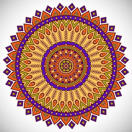 Ornament beautiful card with mandala. Geometric circle element made in vectorのイラスト素材