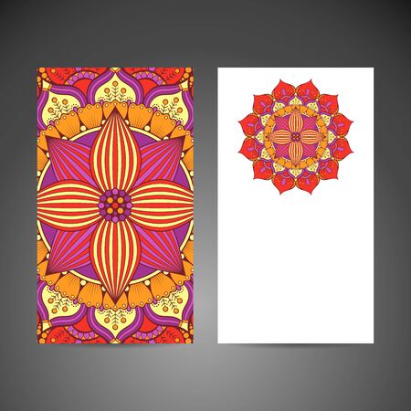 Business card. Vintage decorative elements. Hand drawn backgroundのイラスト素材