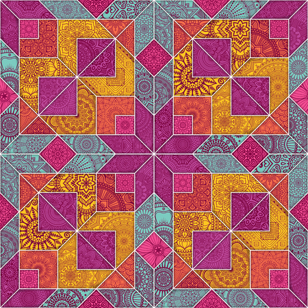 Ethnic floral seamless patternのイラスト素材