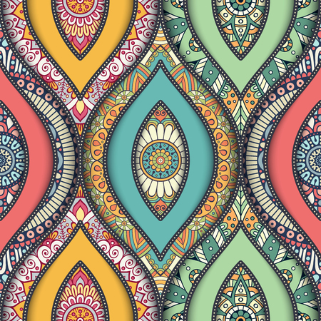 Ethnic floral seamless pattern. Abstract ornamental patternのイラスト素材