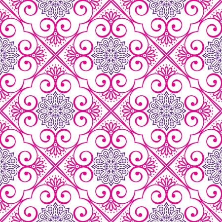 Ethnic floral seamless pattern. Abstract ornamental patternのイラスト素材